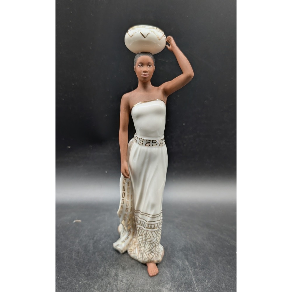 Lenox Azmera Lady of the Harvest Porcelain Figurine 760352 African Woman Gold